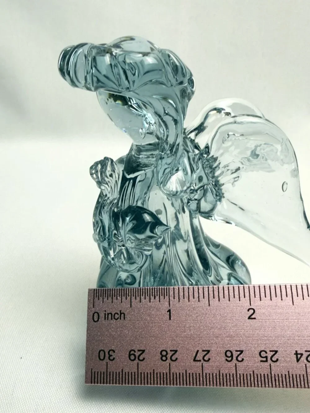 Handblown Blue Glass Angel Figurine 4.5